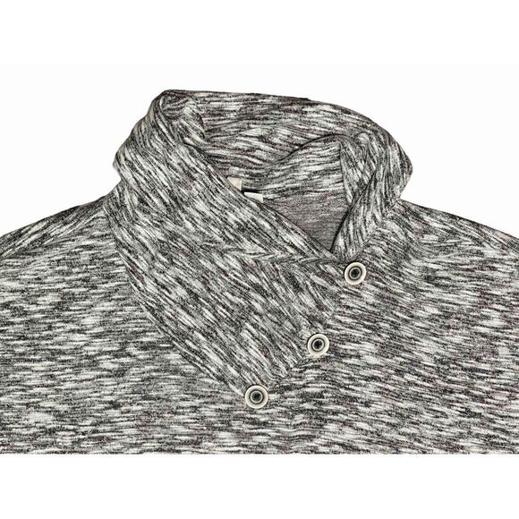 Est.‎ 1946 ASYMMETRICAL BUTTON COLLAR TUNIC KNIT TOP GRAY HEATHER - Picture 2 of 8